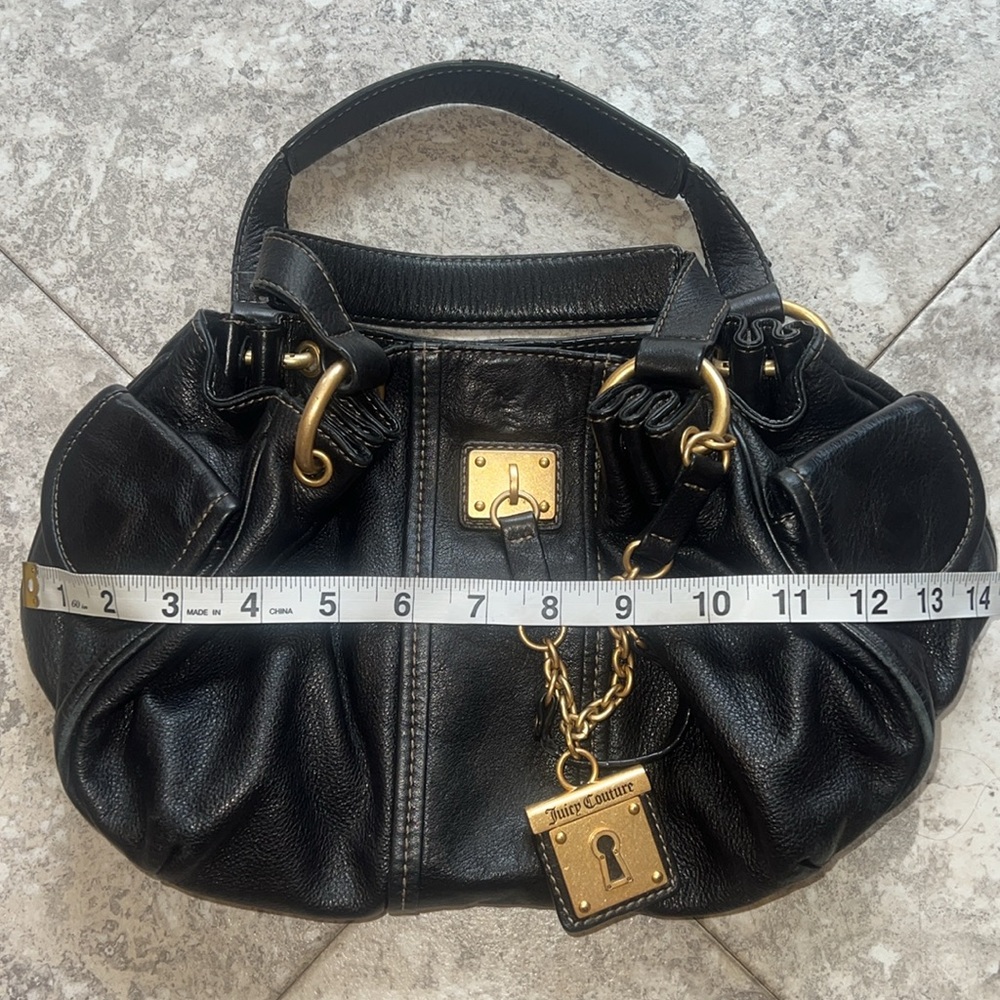 Juicy Couture Vintage Black Leather Small Satchel Handbag - Picture 12 of 17
